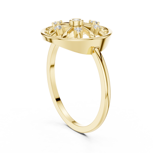 Anillo de Diamantes de Oro Sólido de 14k para Mujer, Corte Brillante Redondo, Anillo de Compromiso Clásico, Apilable, Diseño Minimalista, para Regalo - Product Image 4