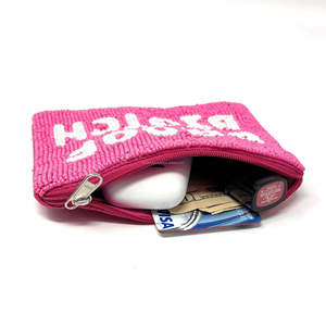 PROOF BIOTCH Unisex Multicolor Custom Embroidery Zipper Party Clutch Bag Handmade Cotton Fabric Beaded Coin Purse Seed <b>Beads</b> - Product Image 2