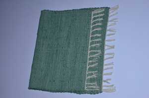 Alfombra de Algodón Tejida Plana Color Verde Azulado, Rectangular, Estilo Bohemio, para Sala de Estar, con Borde de Flecos, Antideslizante, Reversible, de Fácil Limpieza - Product Image 6