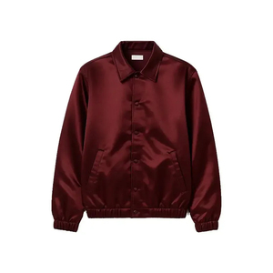 <b>Men</b> Satin <b>Jacket</b> Stand Collar Zip Front <b>Lightweight</b> <b>Casual</b> Outerwear Smooth Finish Fashion Streetwear Bomber <b>Jacket</b> Wholesale - Product Image 1