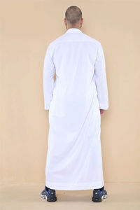 Túnica Árabe Tradicional, Modesta, Étnica y Elegante para Hombre, de Color Sólido, de Algodón y Lino, Transpirable, Ligera, de Manga Larga y Largo hasta el Suelo - Product Image 5