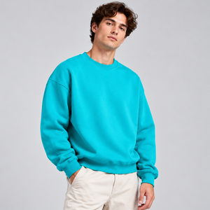 Sudadera de peso pesado para hombre con logo personalizado, bloques de color, detalles en relieve, dobladillo dividido, de terciopelo, corte ajustado, para gimnasio, pedido al por mayor, OEM - Product Image 2