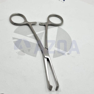 Stainless Steel Allis Tissue Holding Forceps With Serrated Jaws Locking Ratchet And Finger <b>Ring</b> Handles For Surgical Use - Product Image 3