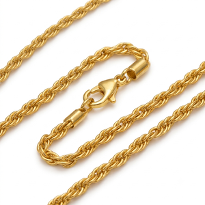 Collier en chaîne de corde en laiton plaqué or pour femmes, simple, élégant, court, bijoux pour la clavicule - Product Image 4