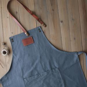 Delantal de Lona Encerada Resistente con Cremallera y Correa Cruzada Ajustable para Chef, Barbero, Carpintero, Taller, Impermeable LCA-0038 - Product Image 4