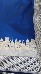 Sari traditionnel en coton et soie pour femmes - Product Image 3