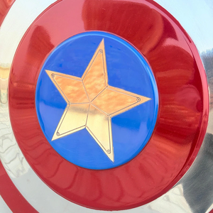 Bouclier patriotique en métal, accessoire de costume, bouclier rond de guerrier, accessoire décoratif de cosplay, cadeau pour hommes - Product Image 4