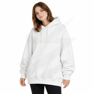 Vente en gros Sweat à capuche pour femme oversize, effet vieilli, 500 g/m², 100 % coton molletonné, streetwear décontracté, épaules tombantes, grammage lourd - Product Image 6