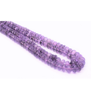 Perles de pierre précieuse améthyste naturelle lisses en forme de rondelle, 16 pouces, 5-12 mm, perles améthyste violettes faites à la main, fabrication de bijoux. - Product Image 4