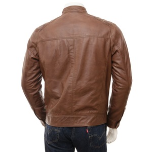 Men's Oversized Leather Jacket Relaxed Fit with <b>Drop</b> Shoulder Thin Soft Inner Lining Medium Length Relaxing Style jacket for men - Product Image 5