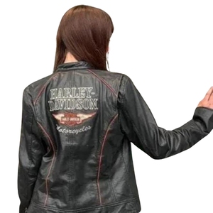 Chaquetas de Motocicleta para Mujer de Alto Rendimiento al por Mayor, Chaqueta de Cuero Clásica HD Personalizada con Etiqueta Privada, 100% Genuina - Product Image 4