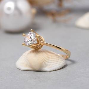 Anillo de Estilo Real con Moissanita Redonda de 0.61CT VVS1, Plata 925 Original con Rodio, para Aniversario, Fiesta, Regalo - Product Image 6