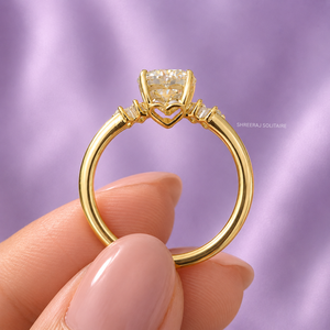 Heart Cut Lab Grown <b>Diamond</b> Engagement <b>Ring</b> 14K Solid Gold with Side accent <b>diamonds</b> IGI Certified <b>Diamond</b> <b>ring</b> for Women - Product Image 4