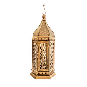 Wholesale <b>Moroccan</b> Gold <b>Lantern</b> With Perforated Design For Tabletop & Hanging Home Decoration - Product Image 2