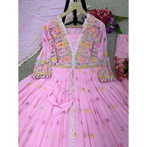 <b>Top</b>-Bottom and Dupatta Set with Heavy Embroidery Sequence Work XL Size - Product Image 2
