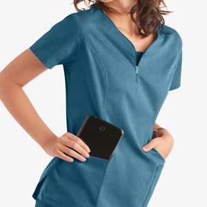 OEM Short Sleeve Summer Clinic Scrub Sets Medical Nursing Uniforms Workwear for Doctors and <b>Nurses</b> Hospital Scrubs Tops Pants - Product Image 6