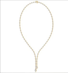 Collier de luxe pour femme en or blanc 14 carats avec diamant de laboratoire taille étagée couleur E-F, idéal pour mariage - Product Image 4