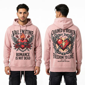 เสื้อฮู้ดดี้สีเขียวมะกอกลายปีกค้างคาวรูปหัวใจ ลายกราฟิก Eternal Love เสื้อผ้าสตรีทแวร์หนานุ่มสำหรับผู้ชาย ผู้ผลิตตามสั่ง ผู้ขายบน Alibaba - Product Image 6