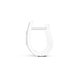 Boucles d'oreilles de luxe en or blanc 14 carats avec diamant de laboratoire 0,536 ct, taille brillant rond, plaqué rhodium, tendance pour femme - Product Image 3