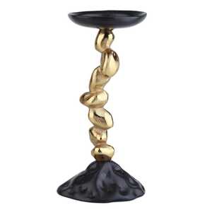 Jaffsexports Trendy Black Gold Twisted Aluminum <b>Candle</b> <b>Stick</b> Holder for Home Decoration Durable Handmade Eco-Friendly Portable - Product Image 1