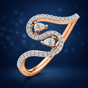 Bague ouverte en forme de poire de luxe avec diamant de laboratoire pour femme, en or 10K 14K 18K ou argent 925 935, bijoux fins - Product Image 2