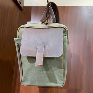 Mens Crossbody <b>Bag</b> for Travel <b>Small</b> Outdoor Olive Green Brown <b>Leather</b> Flap Durable Zipper Canvas Messenger <b>Bag</b> - Product Image 4