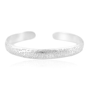 <b>Silver</b> Mountain Minimalist Vintage Textured Dot Open <b>Cuff</b> Sterling <b>Silver</b> <b>Bracelet</b> Matte Finish Smooth Rounded Inner Edges for - Product Image 2