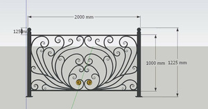 Barandilla de Balcón Decorativa Moderna de Hierro Forjado y Acero Inoxidable, Resistente al Óxido, para Balcón de Casa, Jardín, Terraza, Escaleras Interiores - Product Image 2