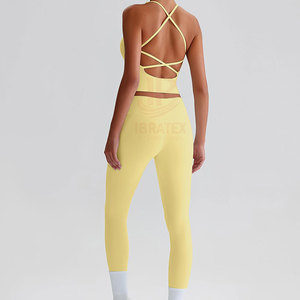 Best Selling 2 Piece <b>Seamless</b> <b>Leggings</b> Crop Top Women Yoga Set Latest Style Full Length Wholesale Yoga Set For Women - Product Image 3