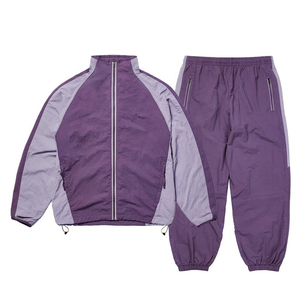 Chándal Unisex Gris con Cremallera Completa, Capucha, Estilo Deportivo, Poliéster de Peso Medio, Corte Regular, Bolsillos Laterales, Transpirable, Casual para Otoño - Product Image 1