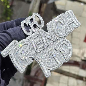 Joyería Hip Hop de Alta Calidad con Diamantes Moissanite VVS, Plata de Ley S925, Personalizada con Nombre en Dos Tonos y Cadena Personalizada - Product Image 4