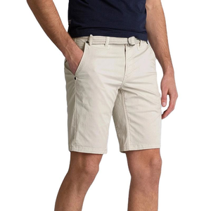 Shorts Bermuda Homme Bleu Clair Taille Moyenne en Coton Oxford Décontracté avec Poches Fermeture Boutonnée Couleur Unie Tissu Tissé - Product Image 3