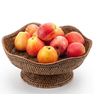 Vietnam Handmade Handwoven Rattan Fruit Bowl Round Wicker Serving Tray Natural Boho <b>Table</b> Centerpiece Decor Supplier - Product Image 5
