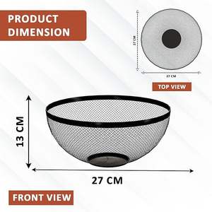 Panier de rangement en métal géométrique vintage robuste et écologique avec design ouvert pour le rangement de la cuisine - Product Image 3