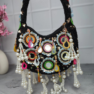 Women Beach Designer Beaded Messenger Bags From India Bohemian Moon Beaded Hand Bag Hobo Evening Shopping Party <b>Clutch</b> Bags - Product Image 1