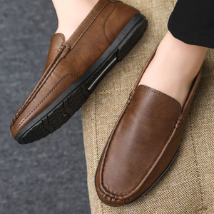 Men Soft Leather Loafers Slip On Breathable <b>Driving</b> Dress <b>Shoes</b> OEM Manufacturer - Product Image 4