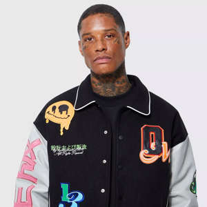 Vestes de baseball universitaires pour hommes, fabricant de vestes varsity en laine et cuir respirantes, grandes tailles, personnalisées, pour l'hiver. - Product Image 2