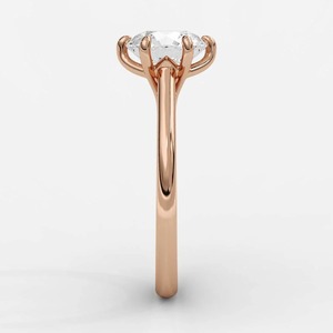 Anillo de Compromiso Solitario de Lujo con Diamante Cultivado en Laboratorio de 3 Quilates, Corte Brillante Redondo, en Oro de 14K, con Seis Puntas Tipo Catedral, para Mujer - Product Image 3
