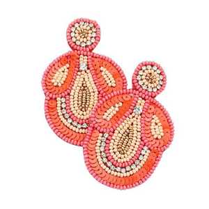 Pendientes de cuentas estilo bohemio, joyería de moda hecha a mano para mujer a precio económico. - Product Image 3