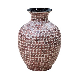 Handmade Mother of Pearl Shell Inlay <b>Decorative</b> <b>Vase</b> for Luxury Living Room Console Table and Home Interior Decoration - Product Image 6