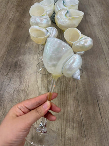 Handmade Vietnam Seashell Wine Glass Cup Stemware Cocktail Drinkware Rustic Home Decoration Natural Crafted Gift New Year - Product Image 2