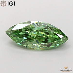 CVD Lab Grown Diamond 3.00 CARAT With IGI Certificate MARQUISE CUT VS1 Clarity Fancy Vivid <b>Green</b> Color for Designer Jewelry - Product Image 1