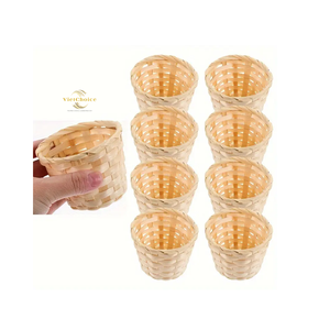 Natural Bamboo Basket Mini Premium Handmade Woven Gift Packaging Basket for Wholesale Supply - Product Image 2