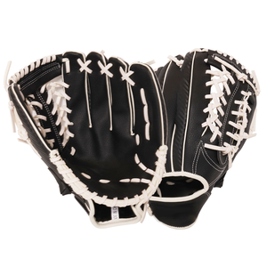 Guante de Béisbol Negro para Diestros, Estilo Clásico, Equipo de Entrenamiento Resistente, Color Sólido, Cordones Blancos - Product Image 2