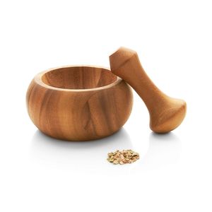 Natural Wooden Mortar And Pestle Bowl For Crushing <b>Garlic</b> Ginger Pepper And <b>Fresh</b> Dry Spices Easily - Product Image 3