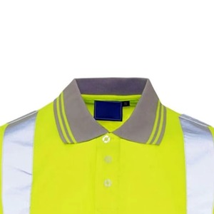 High Visibility Reflective Polyester Polo Shirt Unisex <b>Construction</b> Workwear Short Sleeve Safety <b>Uniform</b> Quick Dry Yellow Silver - Product Image 5