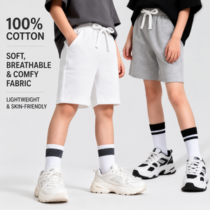 Pantalones Cortos de Algodón 100% para Niños, Pantalones Cortos Casuales de Verano de Color Sólido para Niños y Niñas, Proveedor Mayorista de Ropa Infantil - Product Image 1