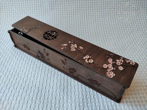 Wooden Sakura Branch <b>Incense</b> Stick Burner <b>Box</b> Laser Cut Home Decor Brown - Product Image 3