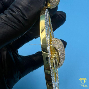 Custom Iced Out "BANDNFULLHOOD" Pendant Hip Hop <b>Gavel</b> Medallion VVS Lab Grown Diamond in 925 Sterling Silver Charm - Product Image 5