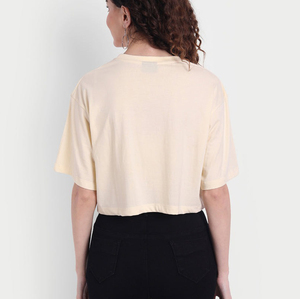 Camisetas Cortas Extra Grandes de Algodón 100% Ecológico para Mujer, Diseño Personalizado, Manga Corta, Hombros Caídos, Corte Holgado - Product Image 3